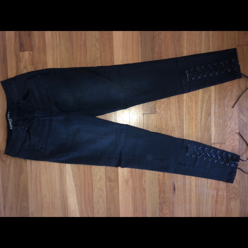 Black high waisted AE jeggings!